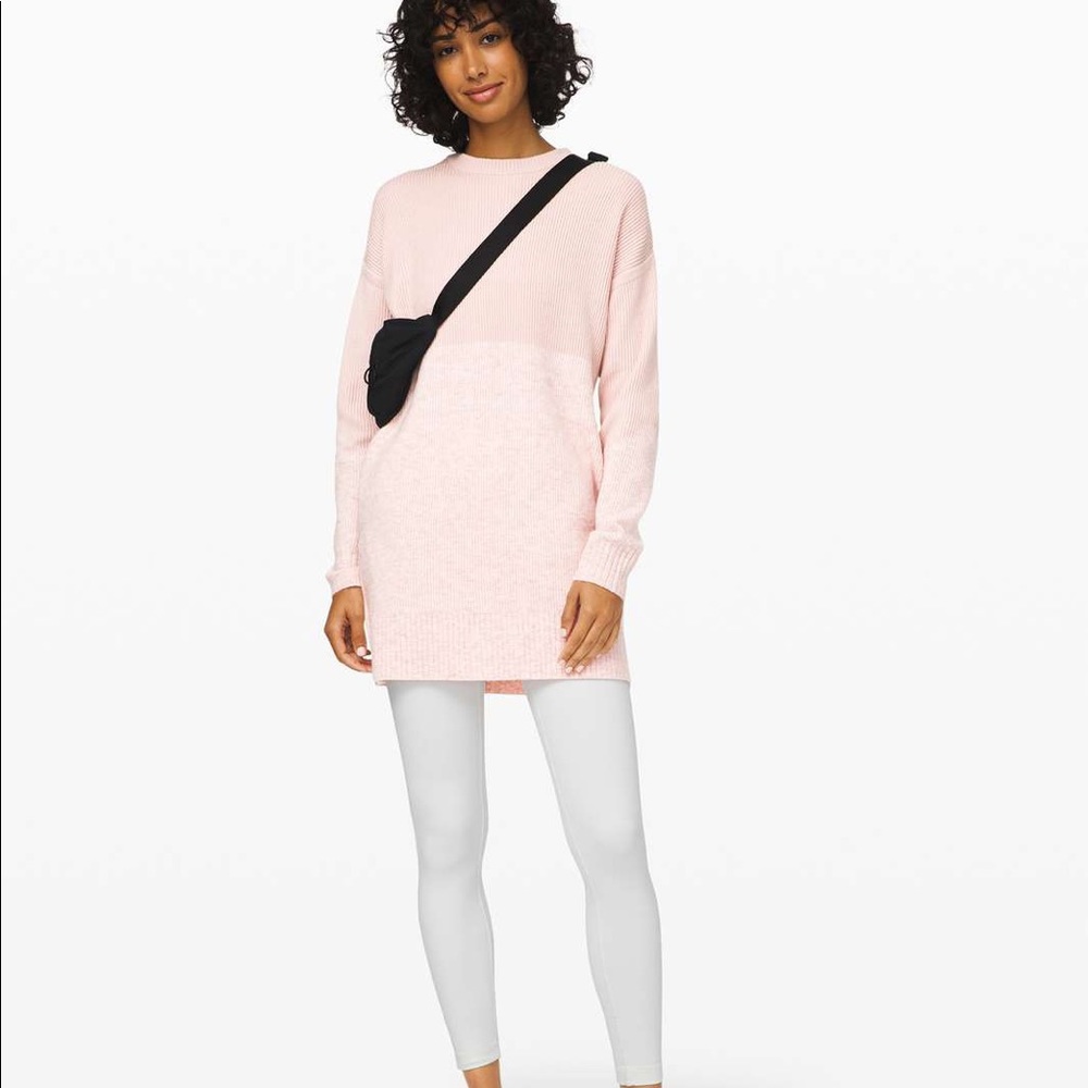 Lululemon Restful Intention Sweater Dress Pink M 8 Cashmere Cashlu Sherpa New